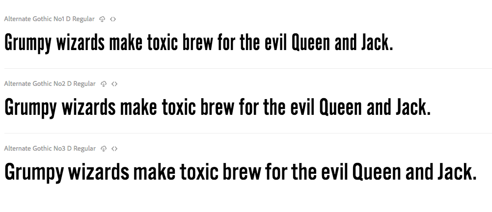 Alternate Gothic Font best web fonts